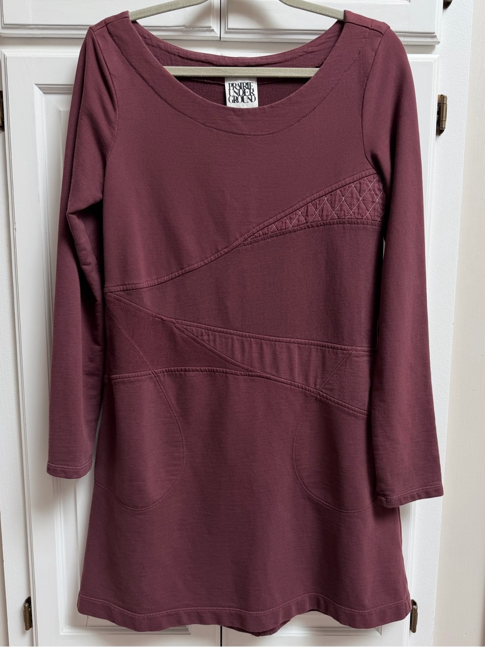 NWT Prairie Underground Patchwork Sweatshirt Dress Organic Cotton Hemp Sz Small